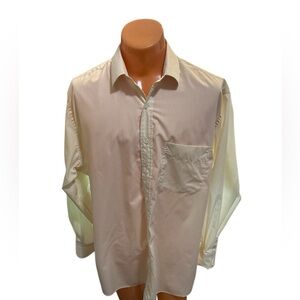 HemraJani Custom Tailored Hong Kong Shirt White Cream Size Neck 15.5” Arm 33/34.